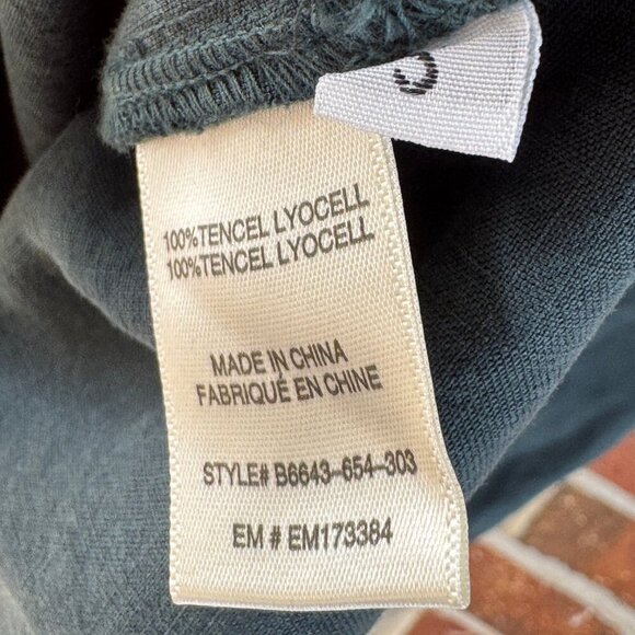 Bella Dahl Tencel Tunic Shirtdress Small Hunter Green Long Sleeve Roll Tab Soft - Picture 4 of 6